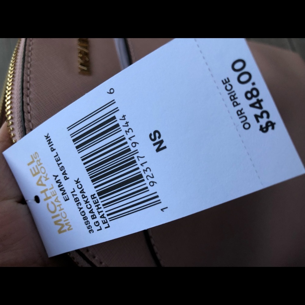 NWT Michael Kors large Emmy leather backpack pink - Picture 7 of 7